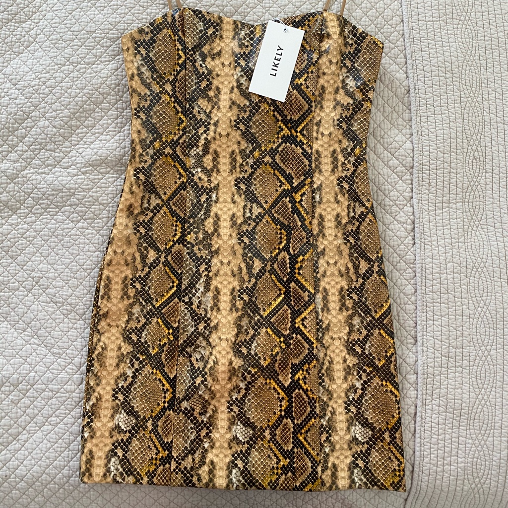 Likely Gold Python Haley Dress